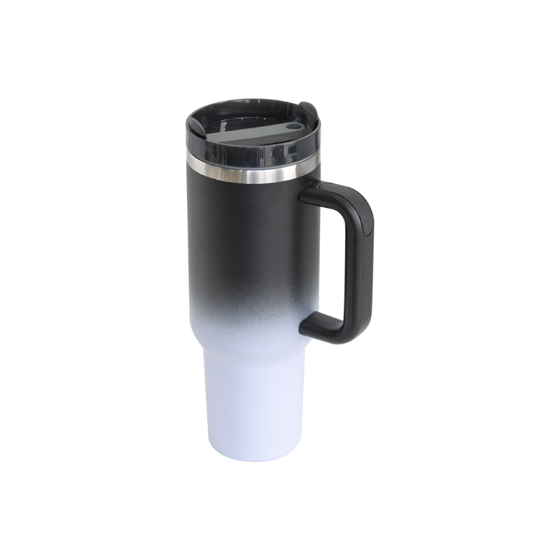 gradient black white 1200ml Aero Double Wall Insulated Car Mug 1200ml Grdient Aero double wall insulated car mug – custom promotional drinkware for corporate gifting or travel events