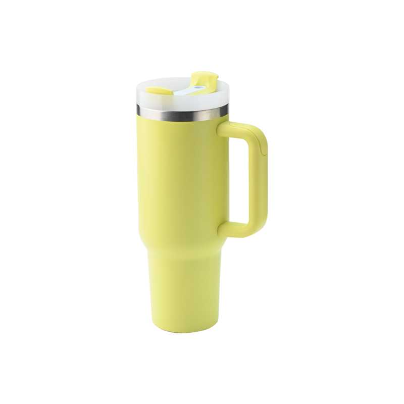 lemon 1200ml Aero Double Wall Insulated Car Mug Reusable 1200ml lemon stainless steel Aero car mug – sustainable promotional gift for trade shows or employee appreciation