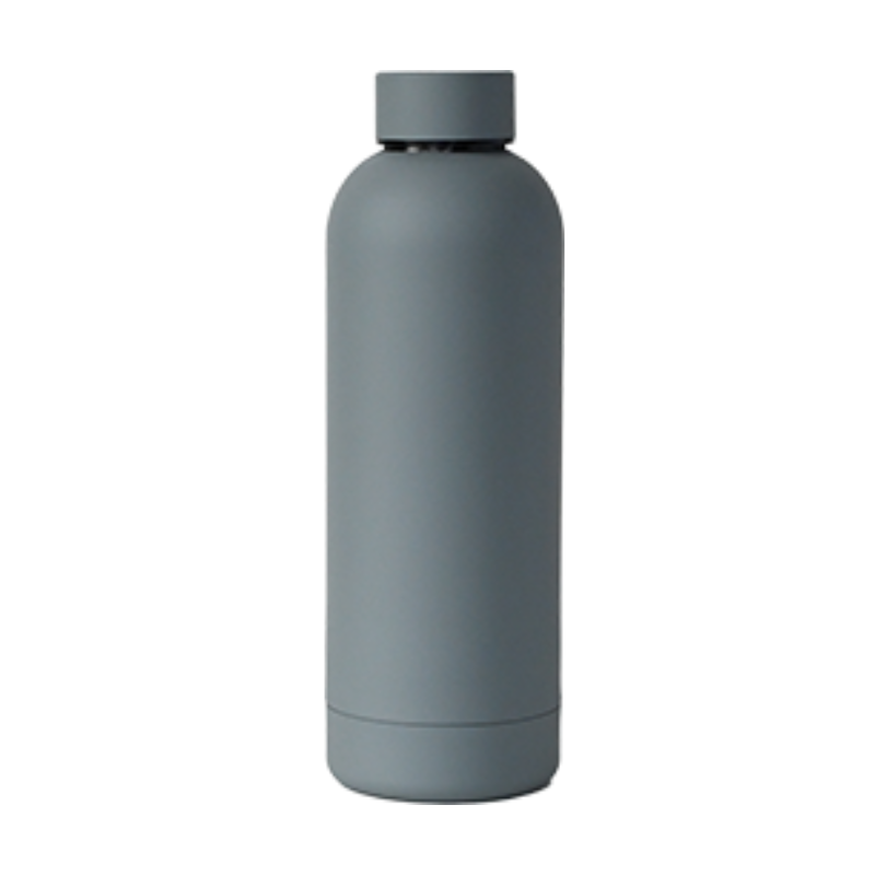 dark grey Custom Dark Grey 500ml Soft Touch Water Bottle