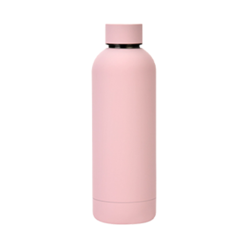 light pink Custom Light Pink 500ml Soft Touch Water Bottle