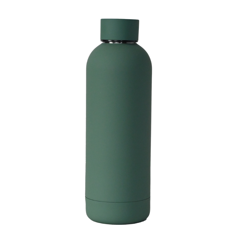 moss Custom Moss Green 500ml Soft Touch Water Bottle