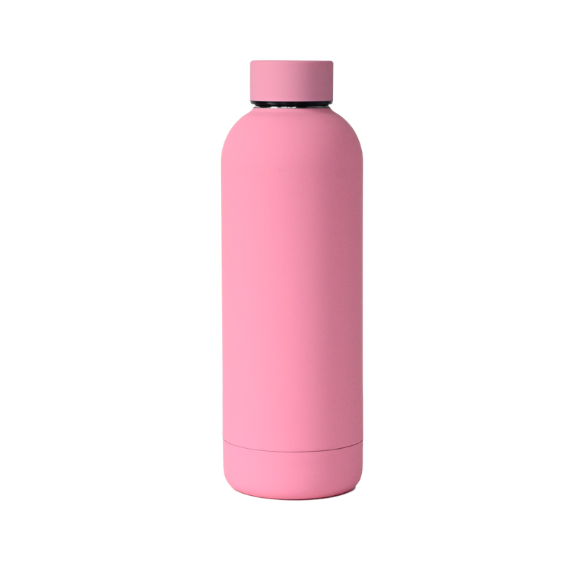 pink Custom Pink 500ml Soft Touch Water Bottle