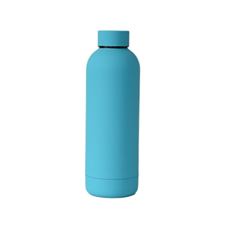 sky blue Custom Sky Blue 500ml Soft Touch Water Bottle