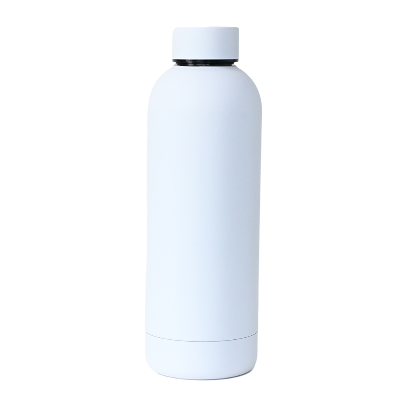 white Custom white 500ml Soft Touch Water Bottle