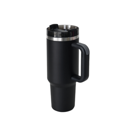 Large 1200ml black Aqua insulated car tumbler – sleek custom promotional mug for executive gifts or branded campaigns
