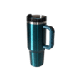 1200ml metallic blue Aqua insulated car mug – branded stainless steel mug for commuting, events, or giveaways