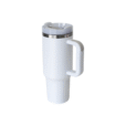 1200ml matte white Aqua insulated car mug – branded stainless steel mug for commuting, events, or giveaways