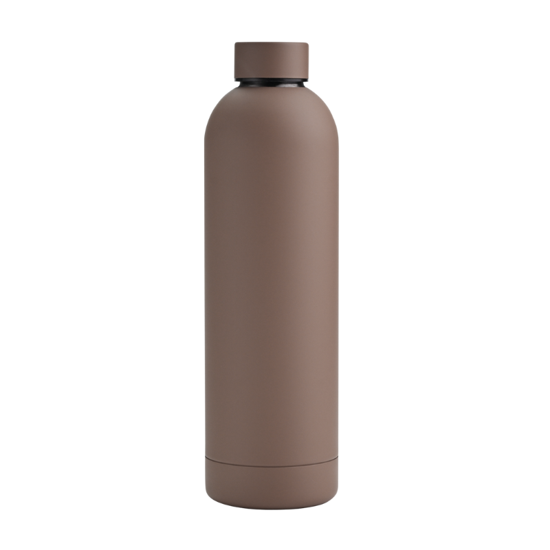 light brown Custom light brown 750ml Soft Touch Water Bottle with logo