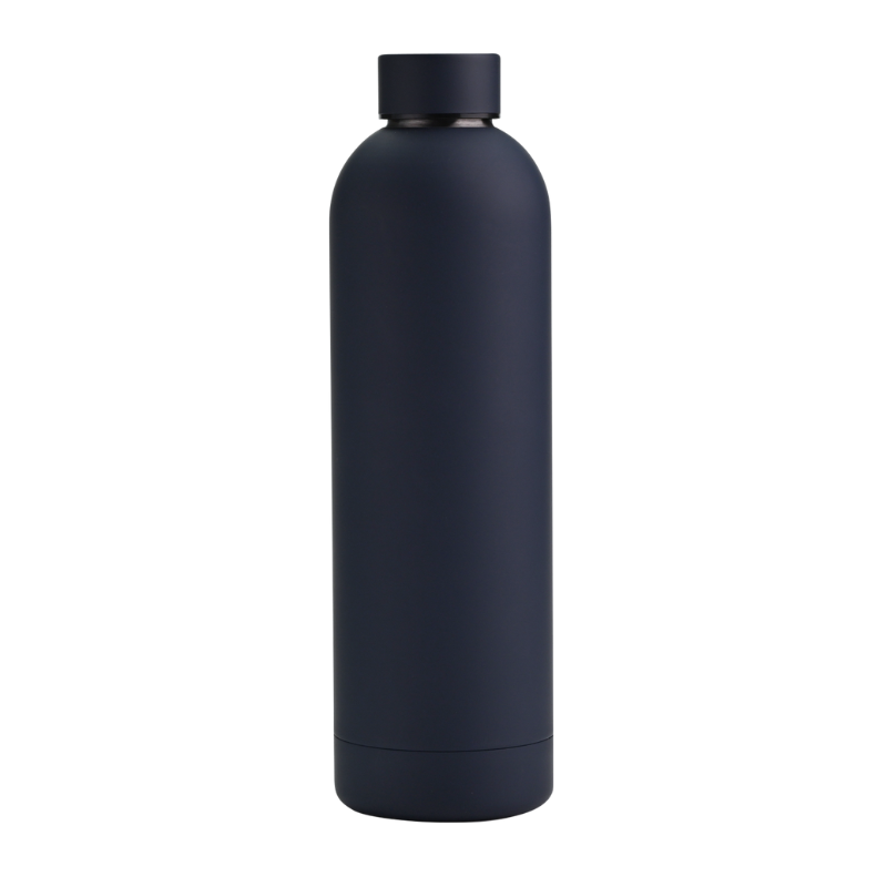 mavy Custom navy 750ml Soft Touch Water Bottle with logo