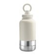 Promotional EcoPet cream 1000ml Portable Water Bottle with Dual Bowls
