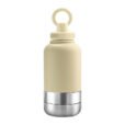 Promotional EcoPet ivory 1000ml Portable Water Bottle with Dual Bowls