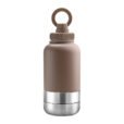 Promotional EcoPet brown 1000ml Portable Water Bottle with Dual Bowls