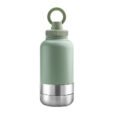 Promotional EcoPet pistachio 1000ml Portable Water Bottle with Dual Bowls