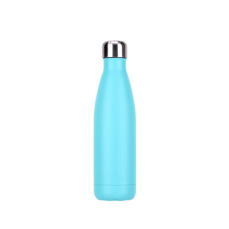 AQUA Promotional 500ml Kola matt aqua Vacuum Bottle with logo printed