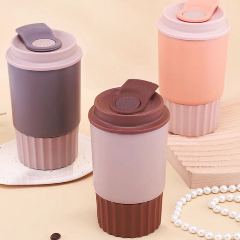 BLACK (3) Custom 350ml Insulated Stainless Steel Coffee Cup