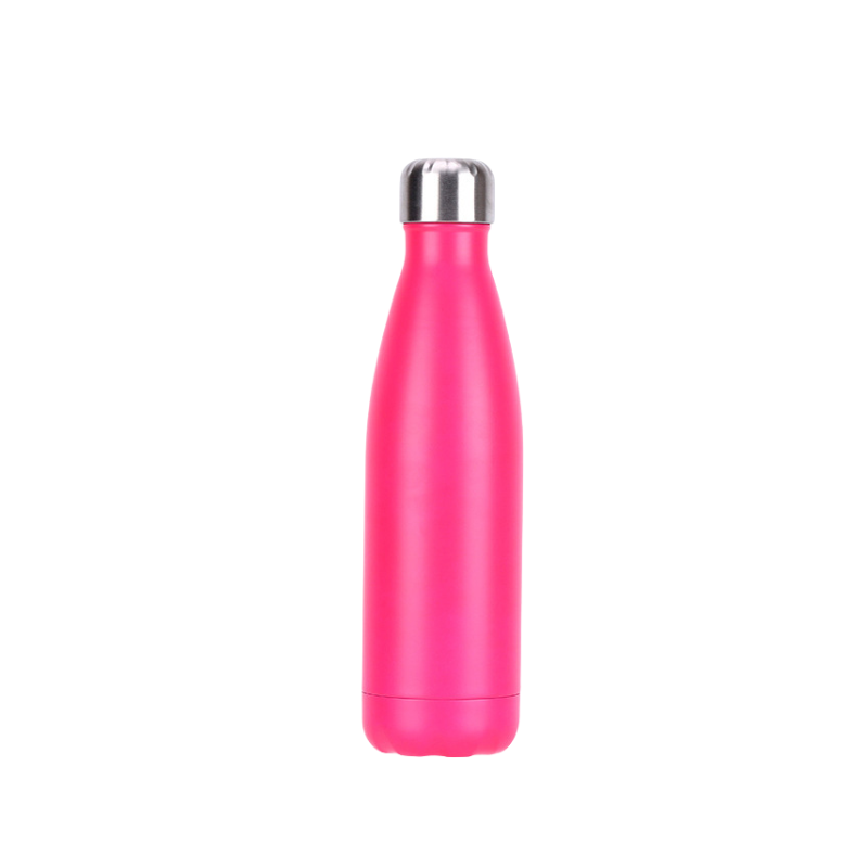 HOT PINK Promotional 500ml Kola matt hot pink Vacuum Bottle with logo printed