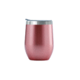 Promotional 350ml GlossRose Gold Finished Double Wall Vacuum Wine Tumbler - With Rim