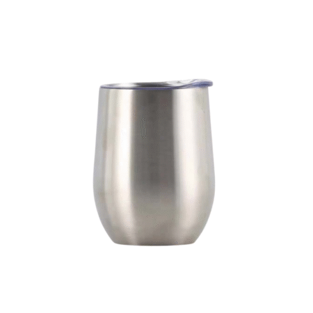 350ml Double Wall Vacuum Insulated Wine Tumbler - brushed Stainless Steel
