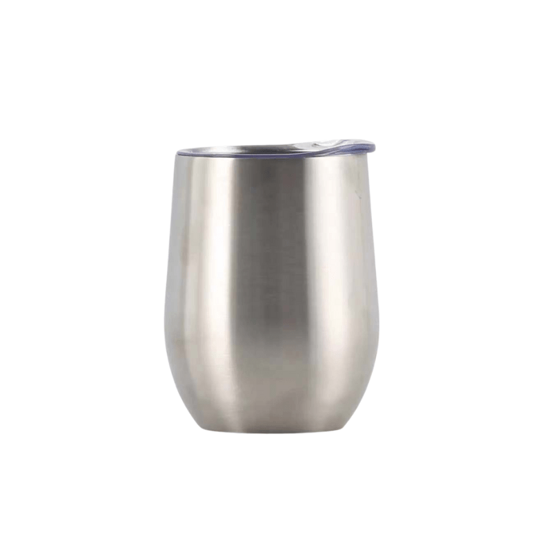 350ml Double Wall Vacuum Insulated Wine Tumbler - brushed Stainless Steel