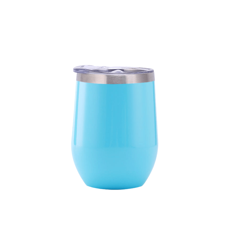 Untitled design (1) Promotional 350ml Gloss Teal Finished Double Wall Vacuum Wine Tumbler - With Rim
