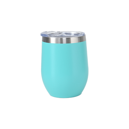 Personalised 350ml Matt aqua Double Wall Vacuum Insulated Wine Tumbler