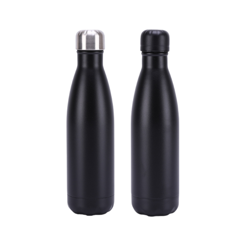 black (1) Custom 500ml Kola Black Powder Coated Vacuum Bottle