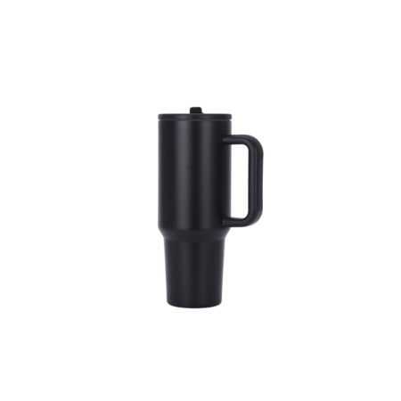1200ml black Sunrise thermal travel mug – personalised stainless steel drinkware for staff gifts or travel promotions