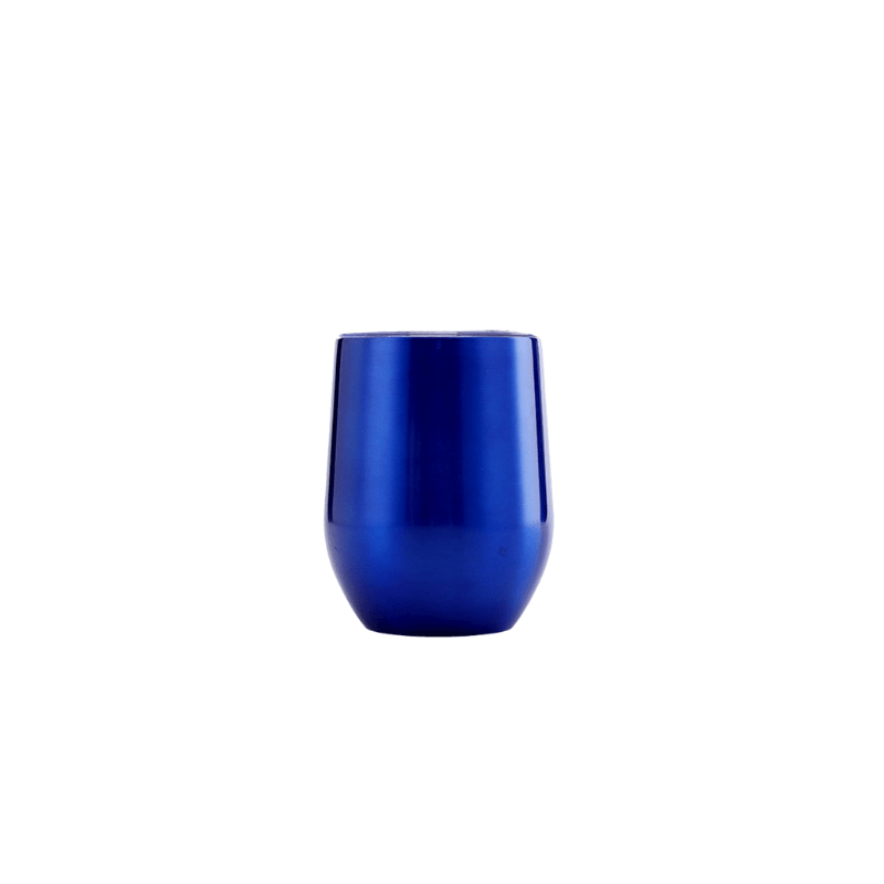 blue Custom 350ml Gloss Blue Paint Finished Double Wall Vacuum Wine Tumbler - Without Rim