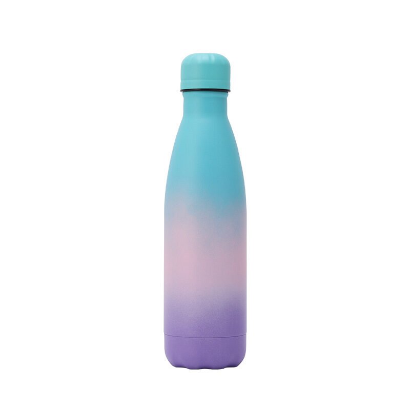 blue pink purple Custom 500ml Kola Gradient Stainless Steel Drink Bottles