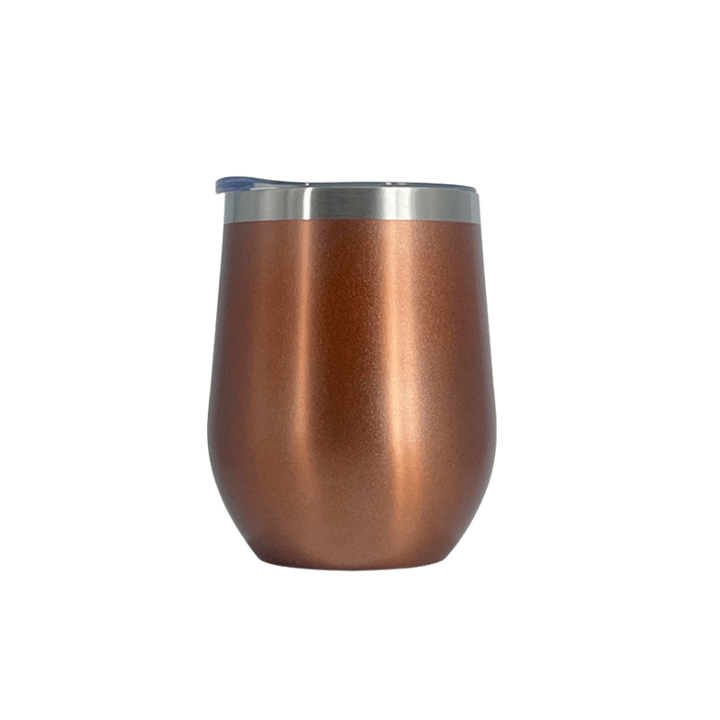 bronze Promotional 350ml Gloss Bronze Finished Double Wall Vacuum Wine Tumbler - With Rim