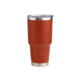 Reusable burnt orange 900ml stainless steel vacuum tumbler with contoured design – sustainable custom drinkware for eco-conscious promotions