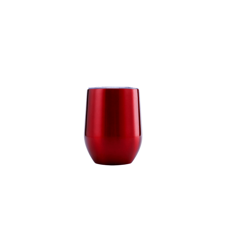 cherry Custom 350ml Gloss Red Paint Finished Double Wall Vacuum Wine Tumbler - Without Rim