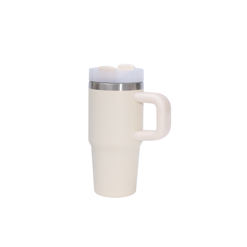 cream 1200ml cream Aero double wall insulated car mug – branded stainless steel travel mug for events or staff gifts