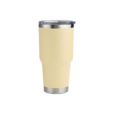 Reusable cream 900ml stainless steel vacuum tumbler with contoured design – sustainable custom drinkware for eco-conscious promotions