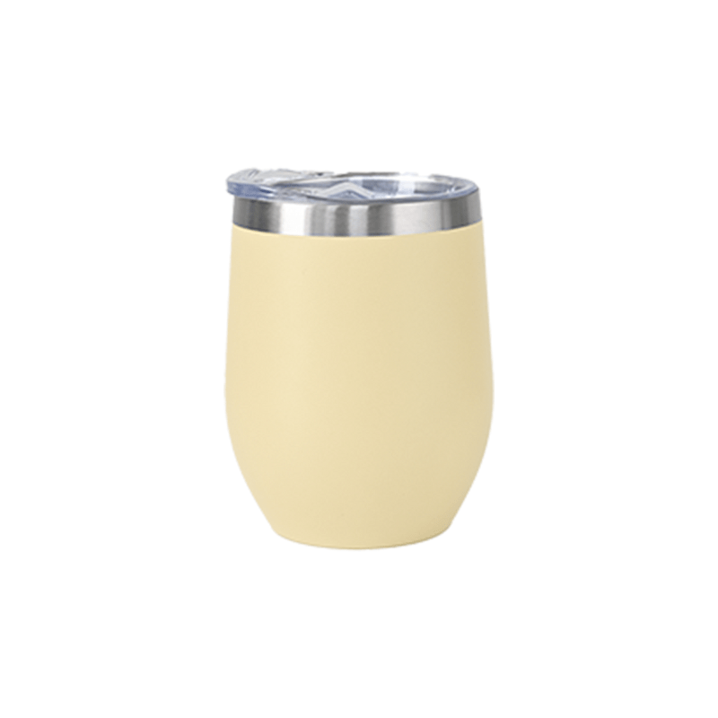 cream Personalised 350ml Matt cream Double Wall Vacuum Insulated Wine Tumbler