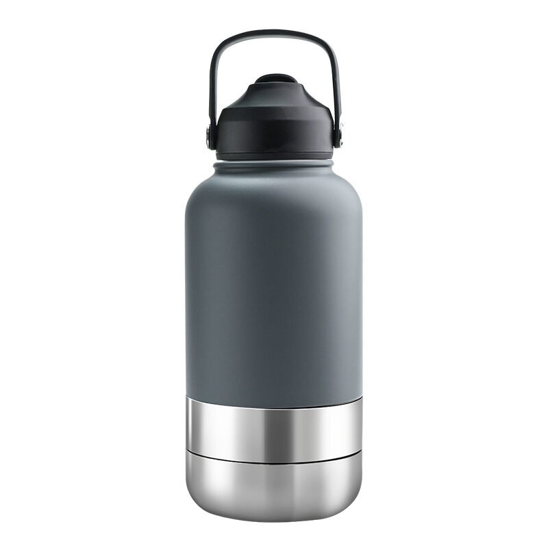 dark grey Promotional 1000ml EcoPet BPA-Free Travel Hydration Set for Dogs -dark grey