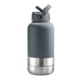 Personalised EcoPet dark grey BPA-Free Dog Adventure Feeding and Drinking Solution 1000ml