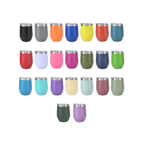 Personalised 350ml Powder Coated Double Wall Vacuum Insulated Wine Tumbler