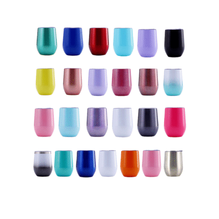 Custom 350ml Rainbow Paint Finished Double Wall Vacuum Wine Tumbler