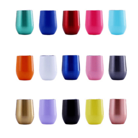 Custom 350ml Gloss Paint Finished Double Wall Vacuum Wine Tumbler - Without Rim