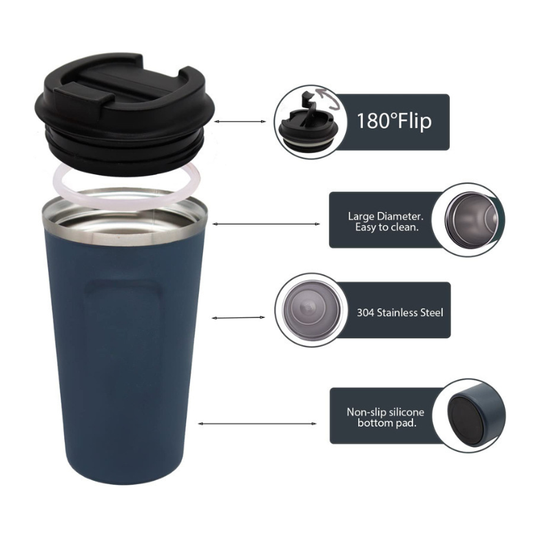 details Luna Pomotional Stainless Steel Insulated Coffee Cup – 380ml & 510ml