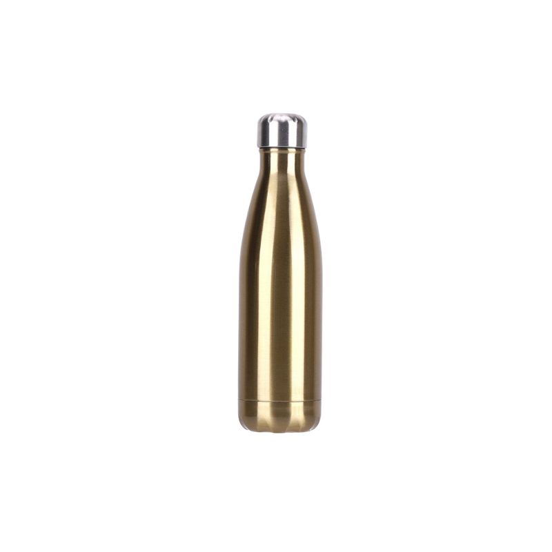 gold Promotional 500ml Kola gold Vacuum Bottle with logo printed
