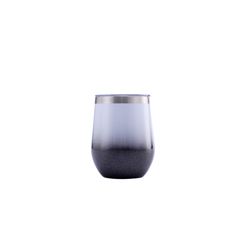 gradient white black Custom 350ml gradient white black Rainbow Paint Finished Double Wall Vacuum Wine Tumbler