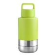 Logo Printed Green EcoPet All-in-One Dog Travel Bottle with Grip-Carrying Handle Lid
