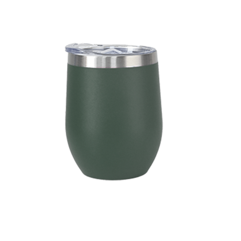 green Personalised 350ml Matt moss green Double Wall Vacuum Insulated Wine Tumbler