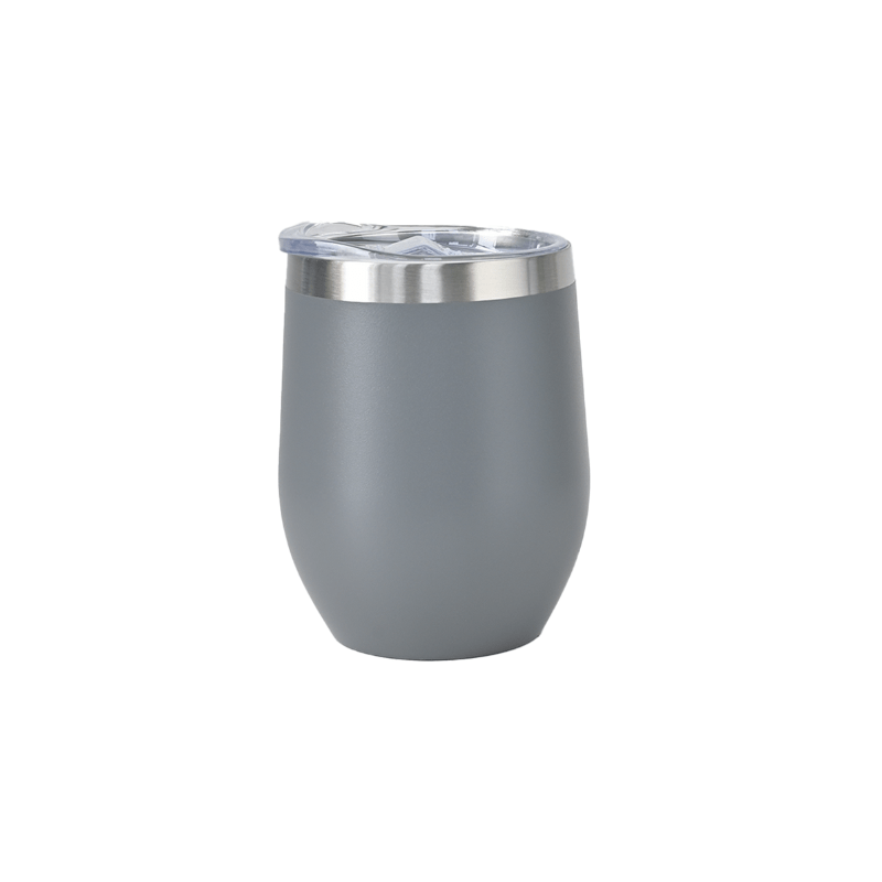 grey Personalised 350ml Matt Grey Double Wall Vacuum Insulated Wine Tumbler