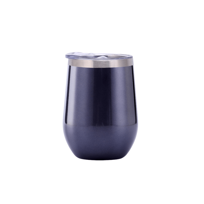 gunmetal Promotional 350ml Gloss Gunmetal Finished Double Wall Vacuum Wine Tumbler - With Rim