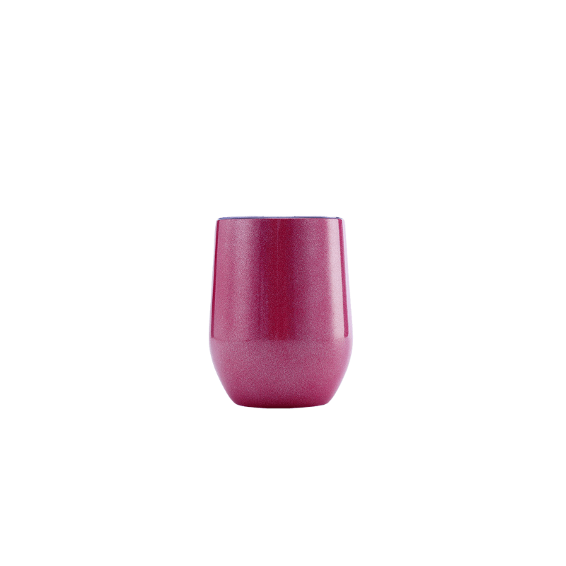 hot pink Custom 350ml Hot Pink Rainbow Paint Finished Double Wall Vacuum Wine Tumbler