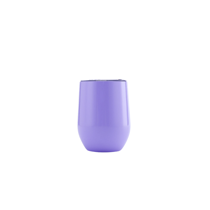 lavender Custom 350ml Gloss Lavender Finished Double Wall Vacuum Wine Tumbler - Without Rim