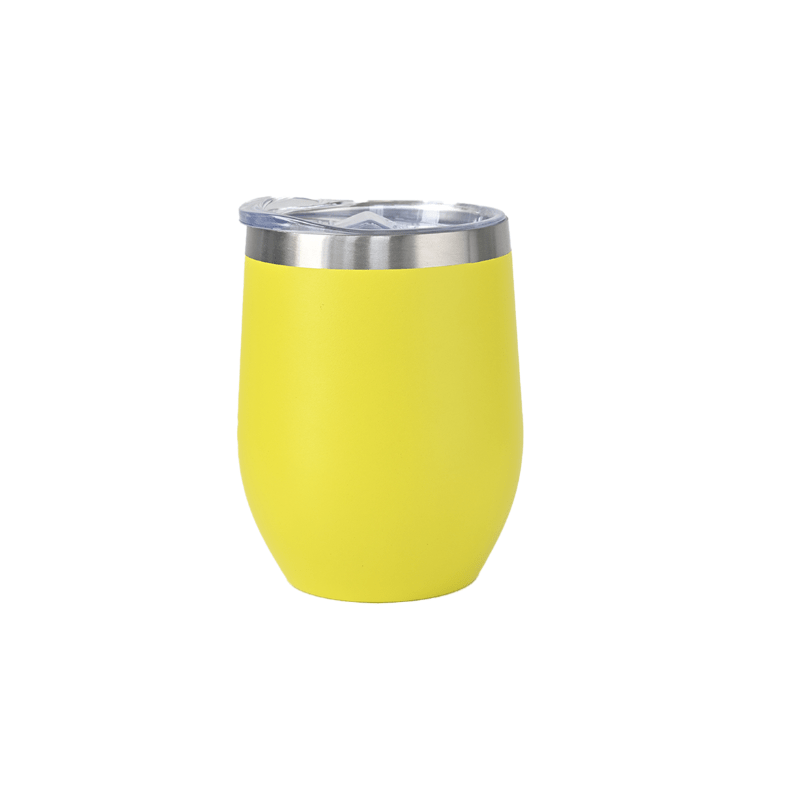 lemon Personalised 350ml Matt Lemon Double Wall Vacuum Insulated Wine Tumbler